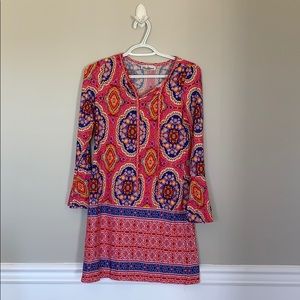 Boho dress with 3/4 flare sleeves